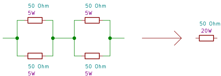 Series and parallel resistors to obtain more power