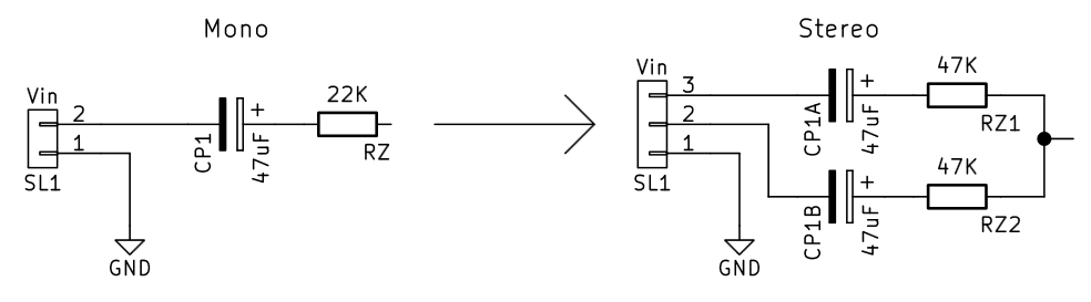 Stereo input modification