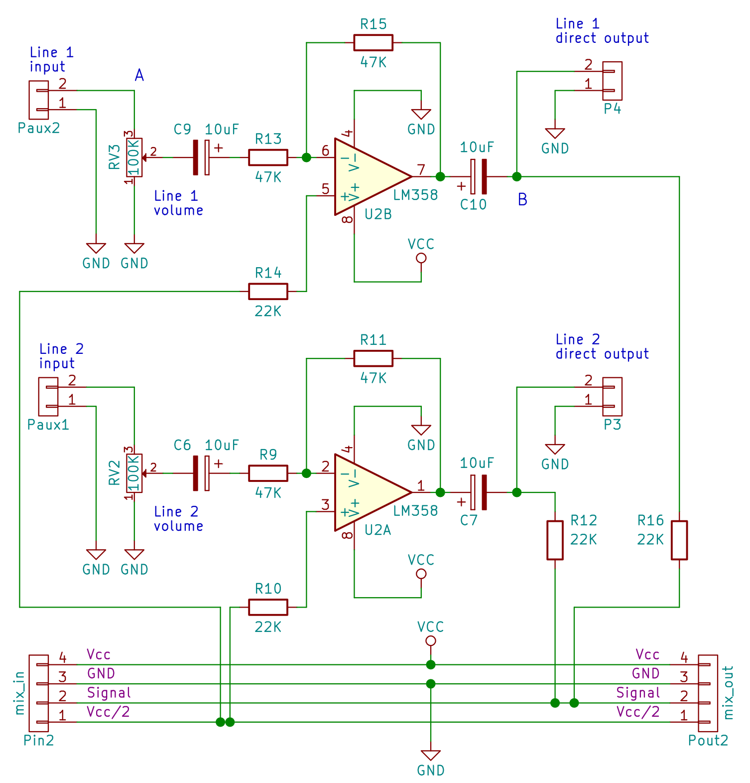 Line inputs schematic