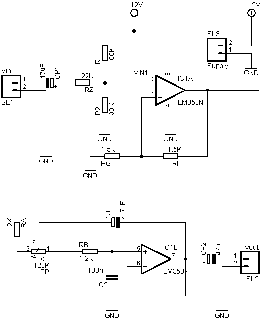 Circuito del filtro pasa bajo