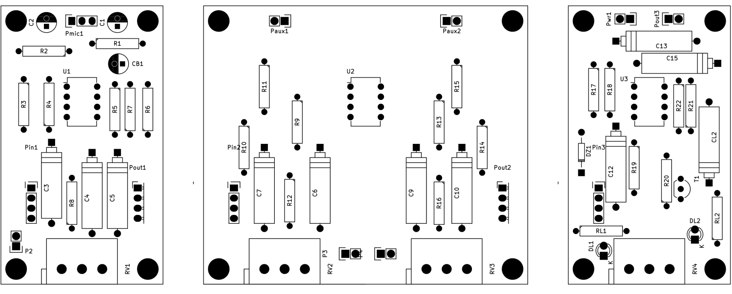 PCB del mixer audio modulare